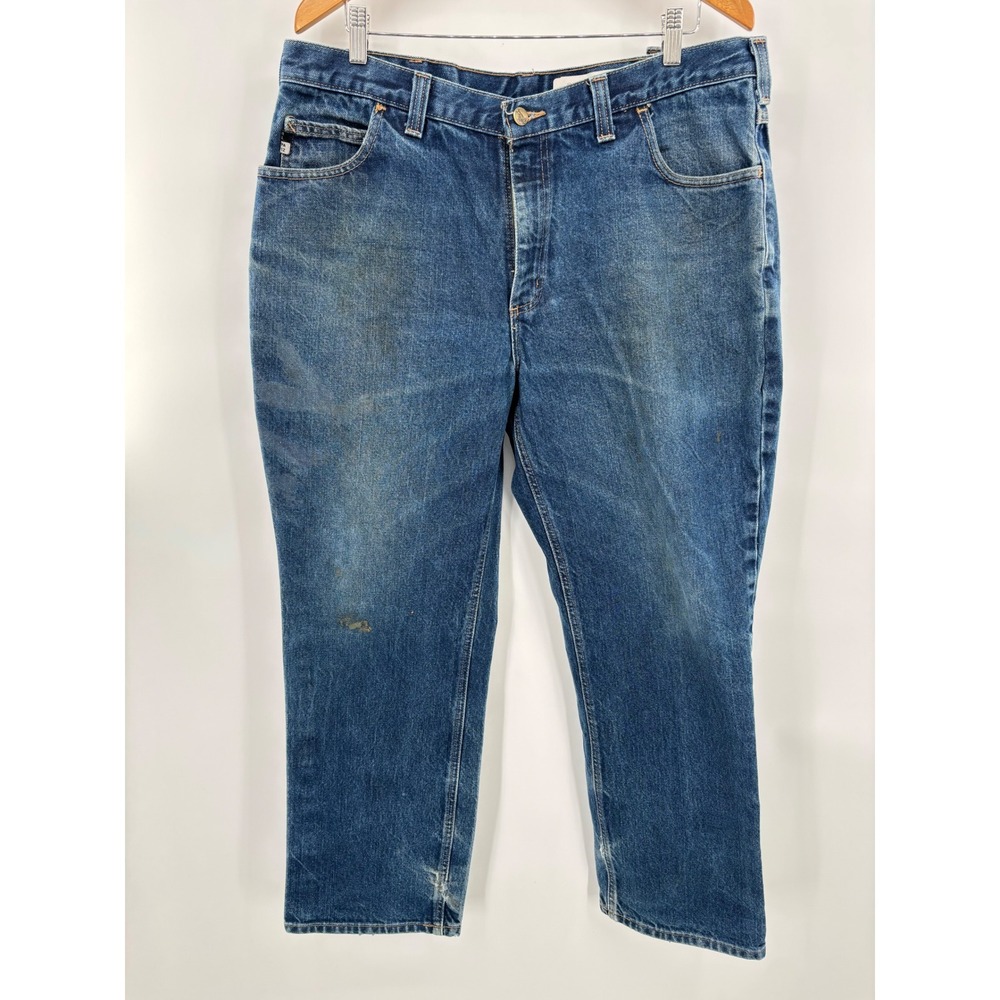 Carhartt FR Flame Resistant Work Jeans Mens 38x30 Blue Denim 280-83 ATPV 20.0